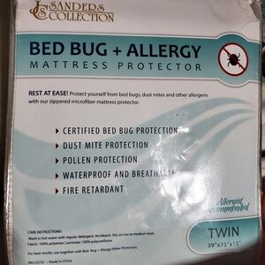 NWT JS Sanders Collection Bedbug & Allergy Mattress Protevtor - Twin